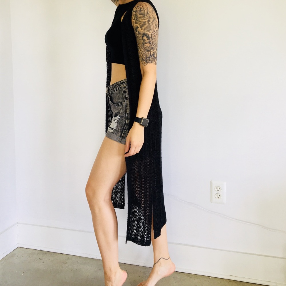 NEW LOOK  Longline Knitted Black Festival Vest